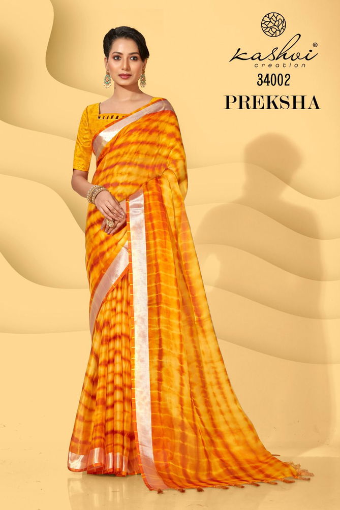 Kashvi Preksha Ethnic Wear Wholesale Georgette Printed Sarees Catalog